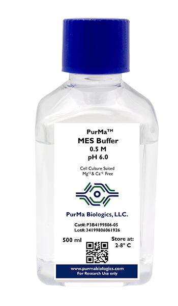 PurMa MES Buffer 0.5M pH 6.0, 500 mL bottle, catalog number P3B4199806-05
