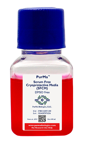 PurMa Serum Free Cryoprotective Media (SFCM) DMSO Free, 100 mL bottle, catalog number P3R116207-100
