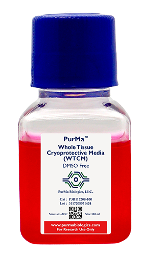 PurMa Whole Tissue Cryoprotective Media (WTCM) DMSO Free, 100 mL bottle, catalog number P3R117208-100